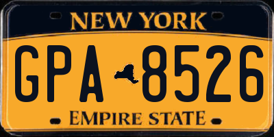 NY license plate GPA8526