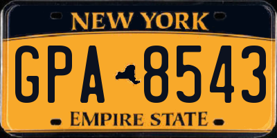 NY license plate GPA8543