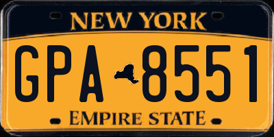 NY license plate GPA8551