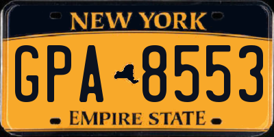 NY license plate GPA8553
