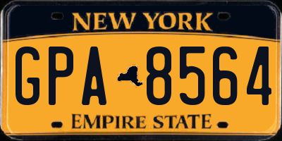 NY license plate GPA8564