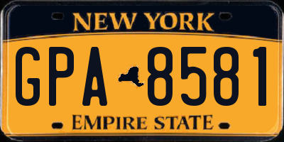 NY license plate GPA8581
