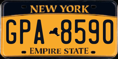 NY license plate GPA8590
