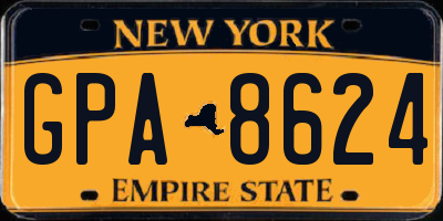 NY license plate GPA8624