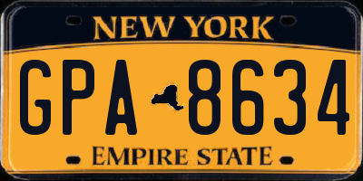 NY license plate GPA8634