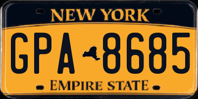 NY license plate GPA8685