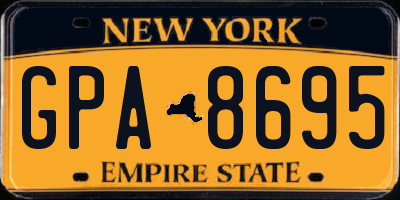 NY license plate GPA8695