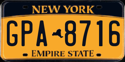 NY license plate GPA8716
