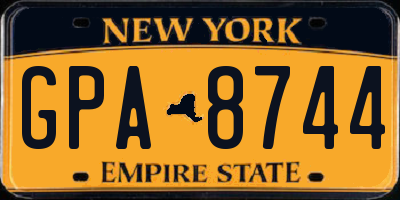 NY license plate GPA8744