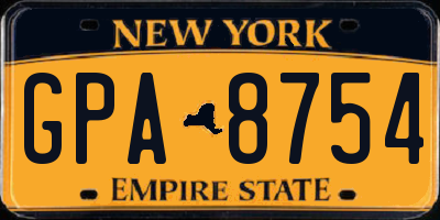 NY license plate GPA8754