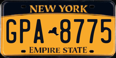 NY license plate GPA8775