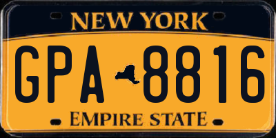 NY license plate GPA8816