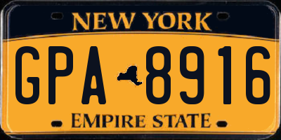 NY license plate GPA8916