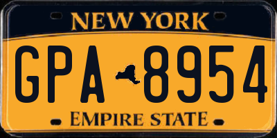 NY license plate GPA8954