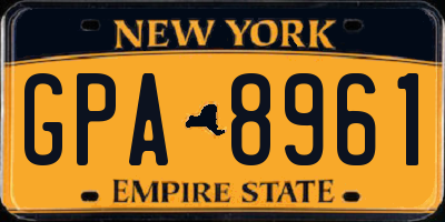 NY license plate GPA8961