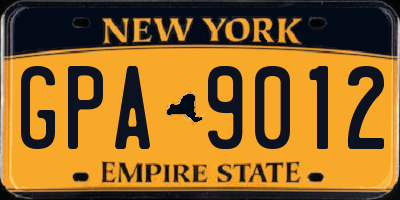NY license plate GPA9012