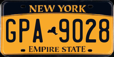 NY license plate GPA9028
