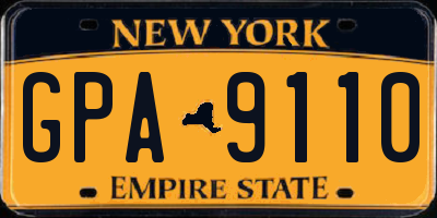 NY license plate GPA9110