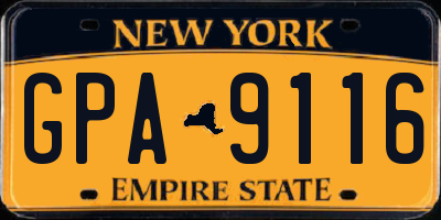 NY license plate GPA9116