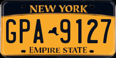 NY license plate GPA9127
