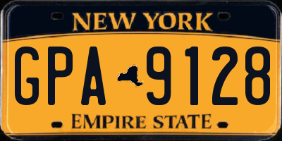 NY license plate GPA9128