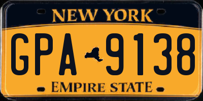 NY license plate GPA9138