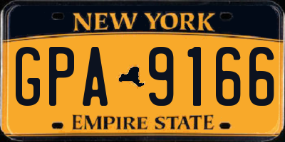 NY license plate GPA9166