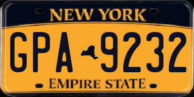 NY license plate GPA9232