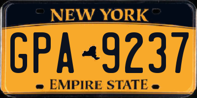 NY license plate GPA9237