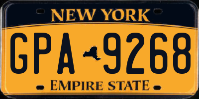 NY license plate GPA9268