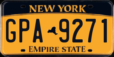 NY license plate GPA9271