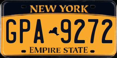 NY license plate GPA9272