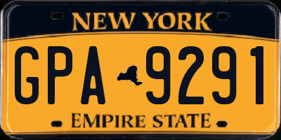 NY license plate GPA9291