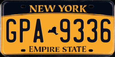 NY license plate GPA9336