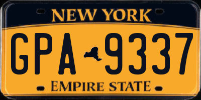 NY license plate GPA9337