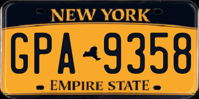 NY license plate GPA9358