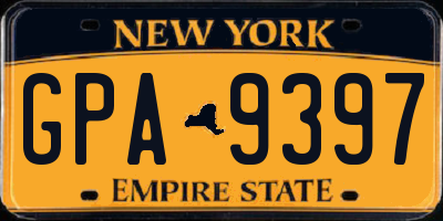 NY license plate GPA9397