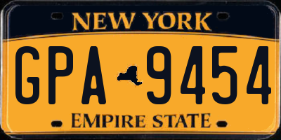 NY license plate GPA9454