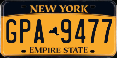 NY license plate GPA9477