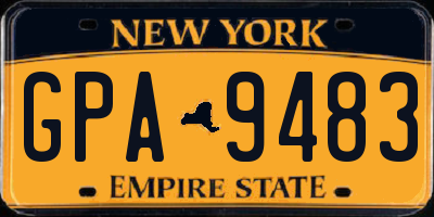 NY license plate GPA9483