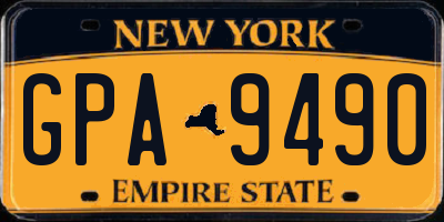 NY license plate GPA9490