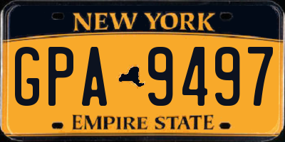 NY license plate GPA9497