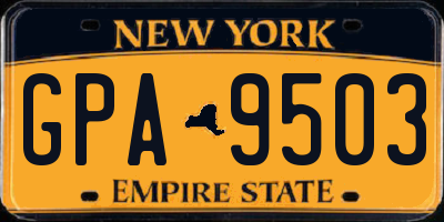 NY license plate GPA9503