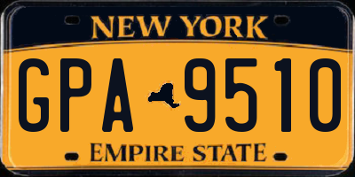 NY license plate GPA9510