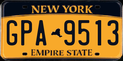 NY license plate GPA9513