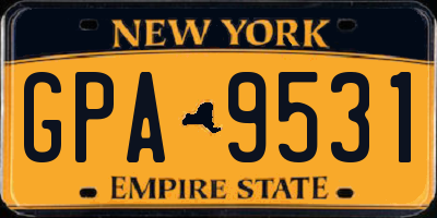 NY license plate GPA9531