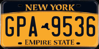NY license plate GPA9536