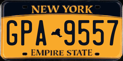 NY license plate GPA9557