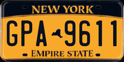 NY license plate GPA9611