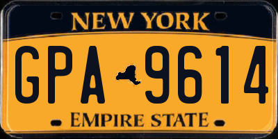 NY license plate GPA9614